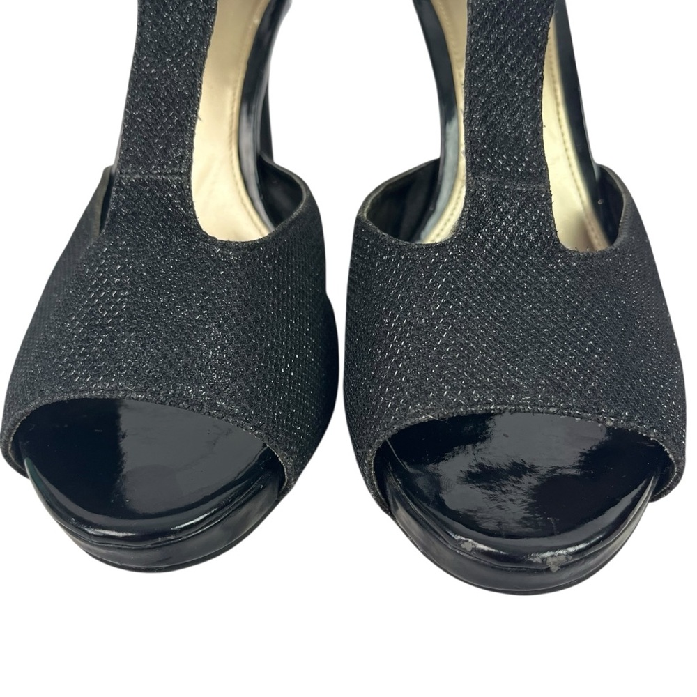 Fioni Night Stiletto Pumps Black Shimmer Strappy Evening Shoes 9 - Picture 14 of 14